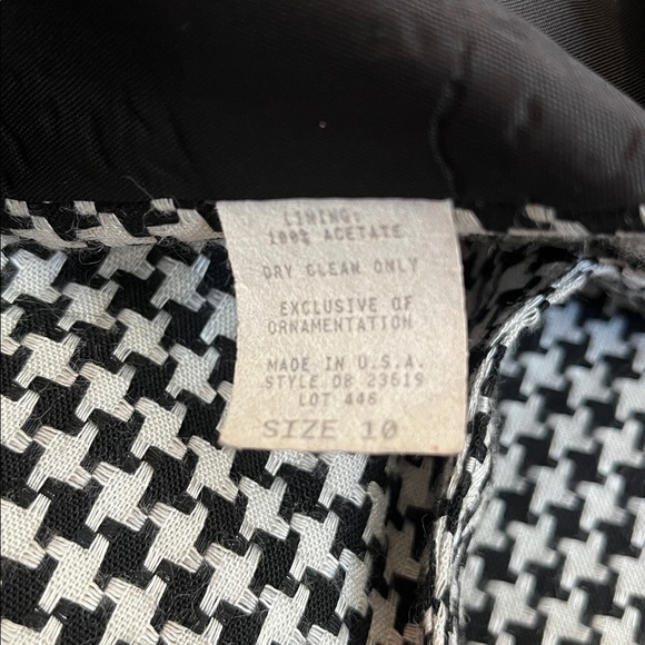Vintage Black & White Weaved Houndstooth Blazer w/sequins trim detail Size 10 - Picture 16 of 17